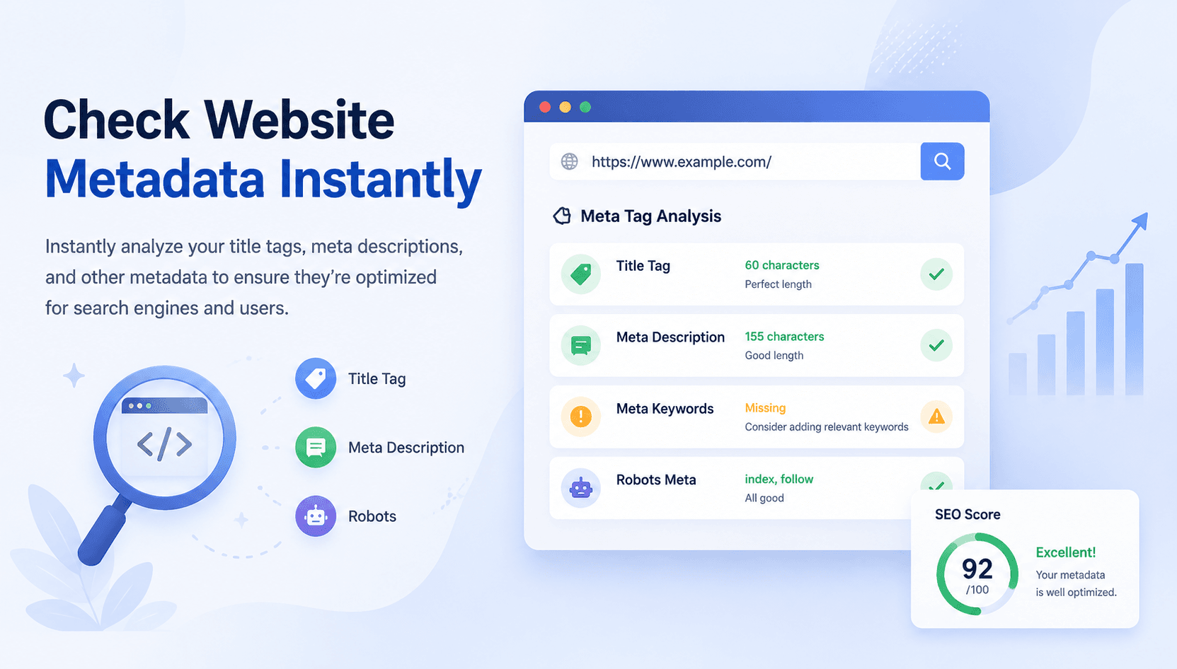 Meta Tag Analyzer UI mockup